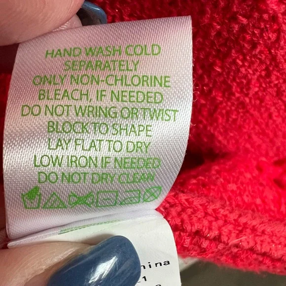 Lilly Pulitzer Red Open Front Fringe Hem Cardigan Sweater Knit Size L - Picture 7 of 7